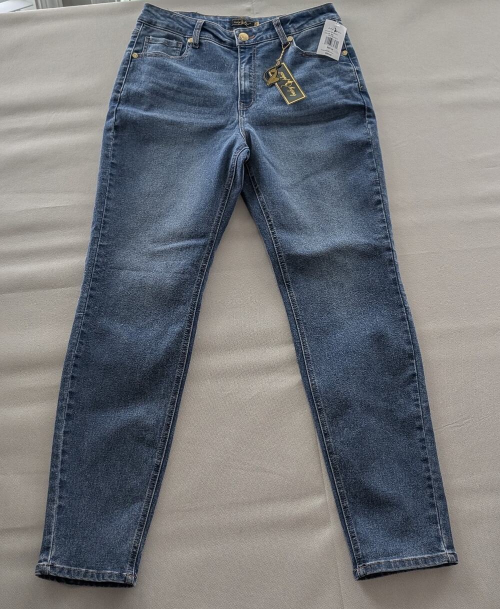 Baby Phat Jeans Size 9 NWT Vintage Y2K Style Skinny Stretch Blue Denim Gold Logo